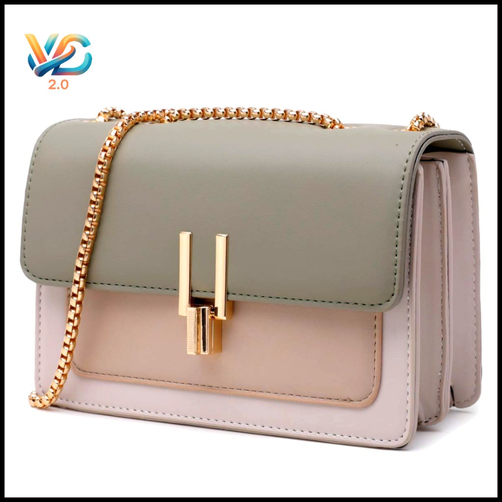 Faux Leather Crossbody Bag Chic Designer Twist Lock Closure Versatile